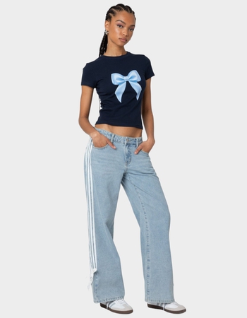 EDIKTED Washed Low Rise Ribbon Jeans Alternative Image