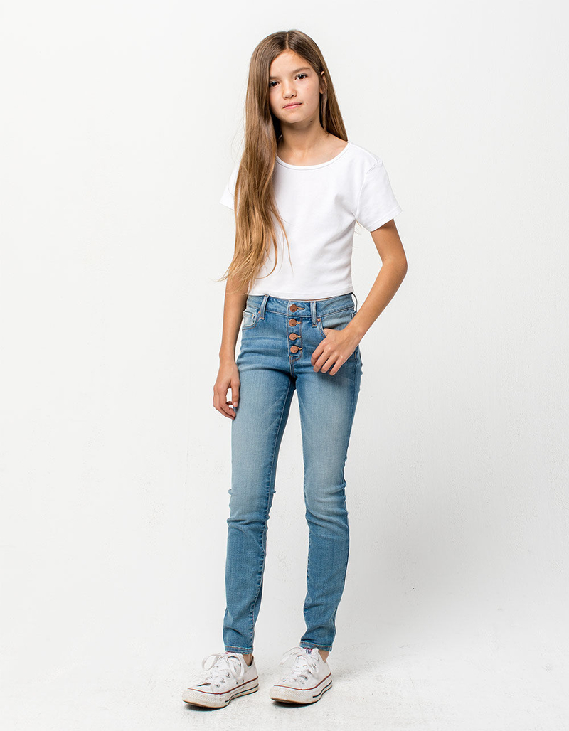 RSQ Ibiza Exposed Button Girls Skinny Jeans image number 1