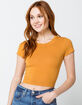 BOZZOLO Crew Neck Womens Mustard Crop Tee image number 2