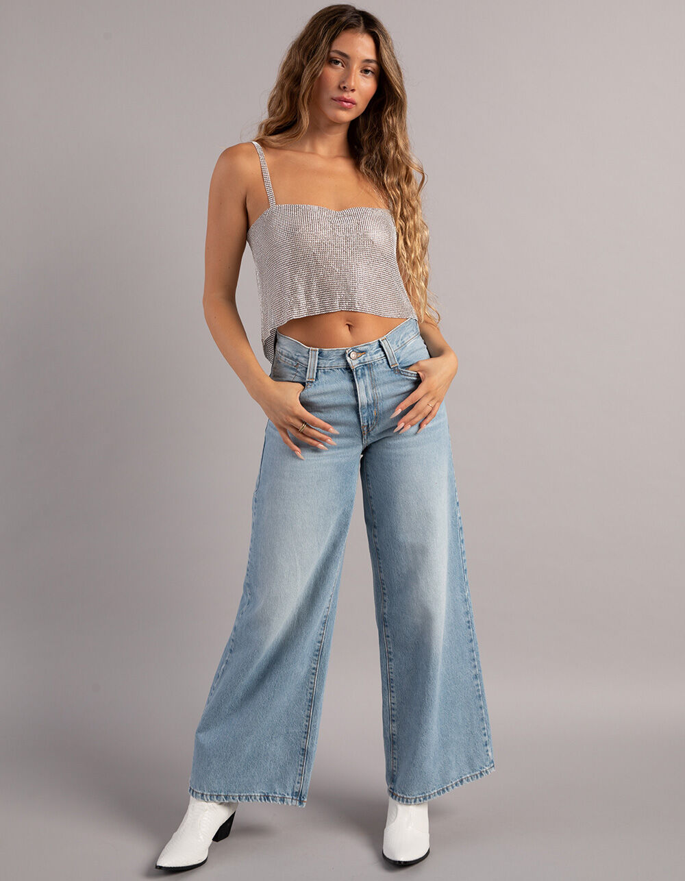 LEVI'S 94 Baggy Wide Leg Womens Jeans - Light Touch - LT BLAST