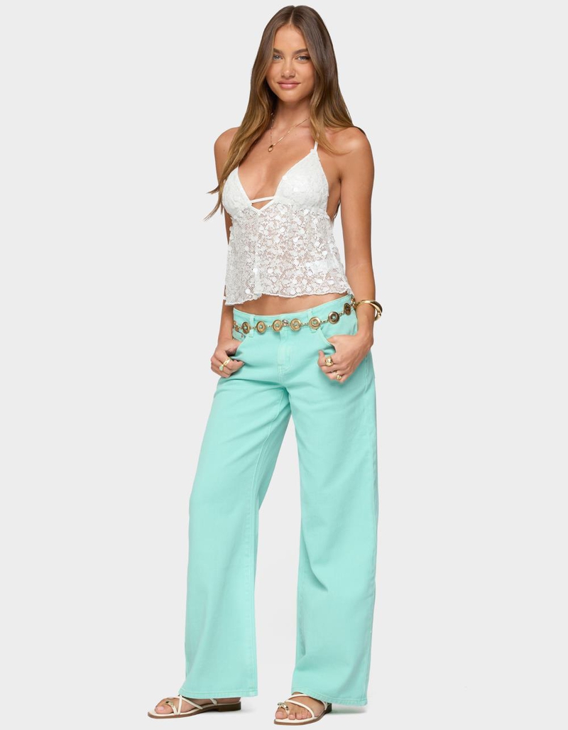 EDIKTED Meela Sequin Net Halter Top image number 4