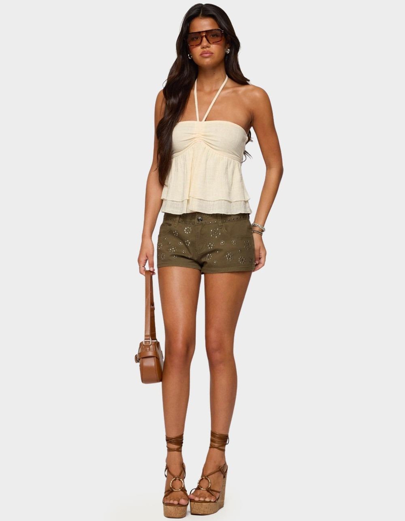 EDIKTED Eartha Studded Micro Shorts image number 4