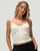 RSQ Womens Button Front Lace Trim Cami image number 2