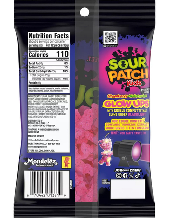 SOUR PATCH KIDS Glow Ups Strawberry-Watermelon Sour Candy Alternative Image