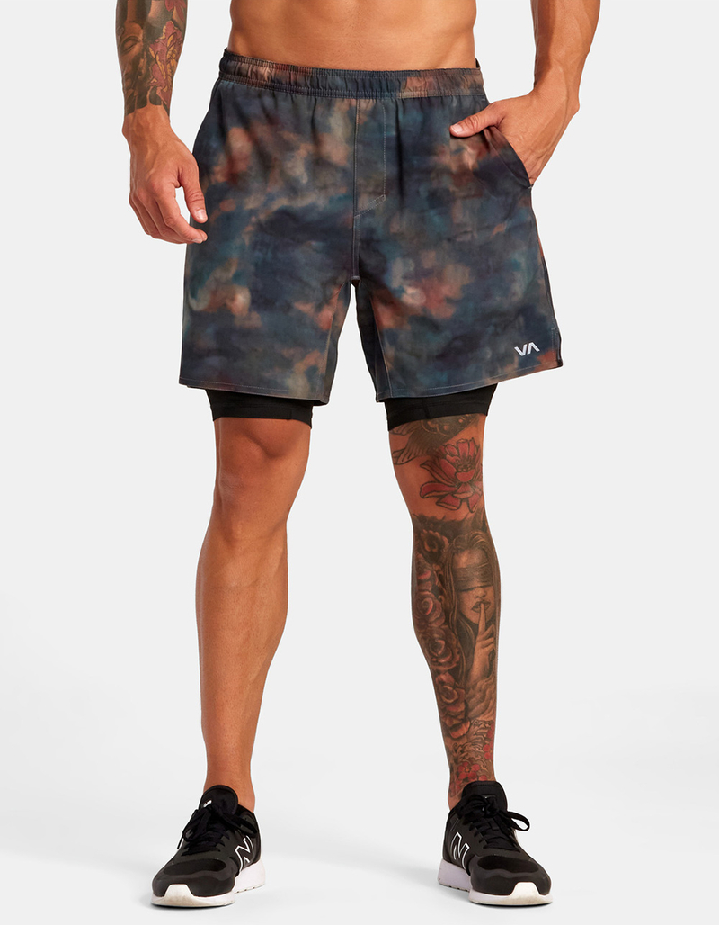 RVCA Yogger Train 2-in-1 Mens 17" Elastic Workout Shorts image number 0