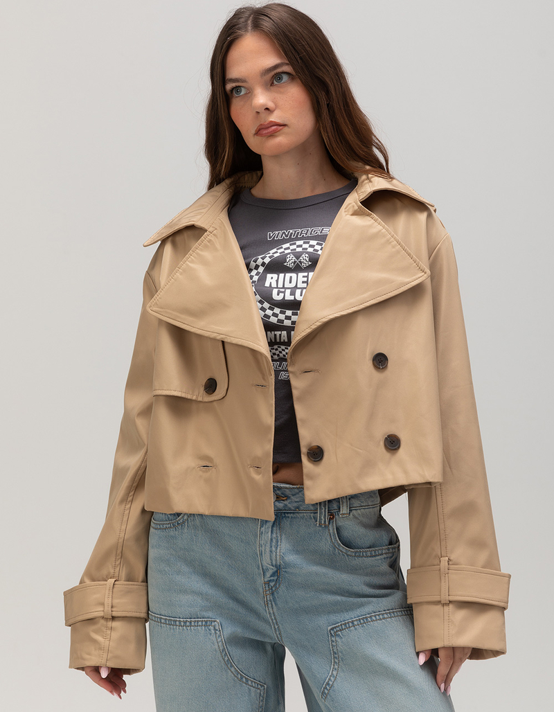 RSQ Womens Crop Trench Coat image number 4
