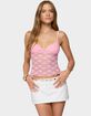 EDIKTED Eira Sheer Lace Tank Top image number 1