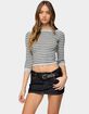 EDIKTED Imelde Striped Boat Neck Top image number 2