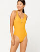 SKY AND SPARROW Henley Mustard Bodysuit image number 1