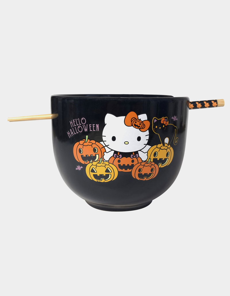 SANRIO Hello Kitty Pumpkins Ceramic Ramen Bowl and Chopstick Set image number 2