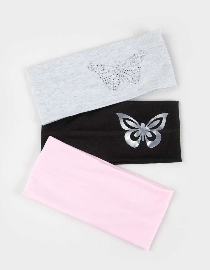 FULL TILT 3 Pack Butterfly Cotton Headbands image number 0