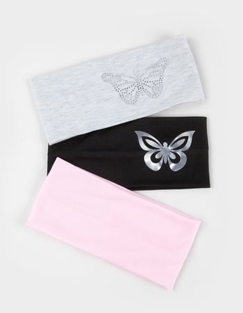 FULL TILT 3 Pack Butterfly Cotton Headbands Primary Image