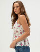 MADDEN GIRL Womens Printed Lace Babydoll Top image number 3
