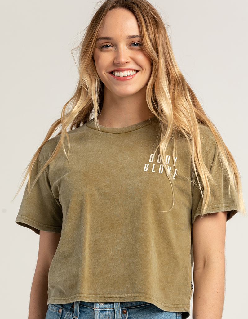 BODY GLOVE Geometric Logo Womens Crop Tee image number 1