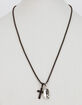 BLUE CROWN Cross Charm Necklace image number 2