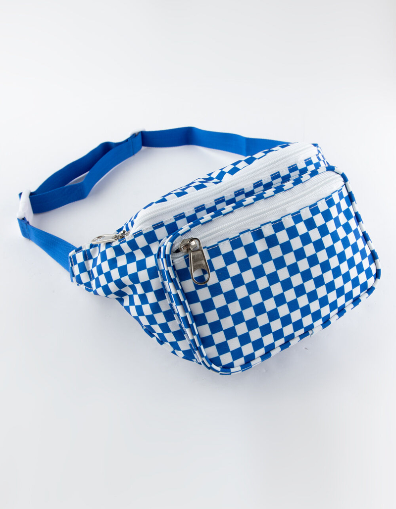 Mini Checker Blue & White Fanny Pack image number 0