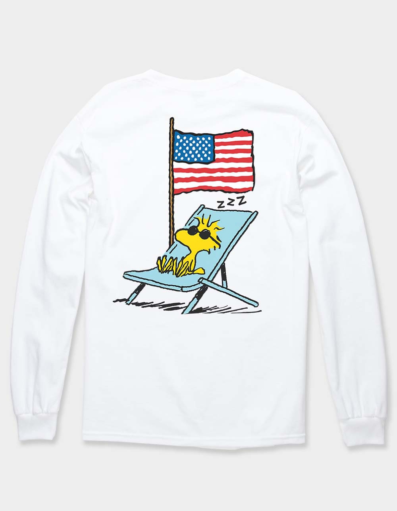 PEANUTS Woodstock America Flag Unisex Long Sleeve Tee image number 1