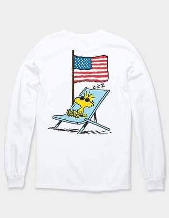 PEANUTS Woodstock America Flag Unisex Long Sleeve Tee Alternative Image
