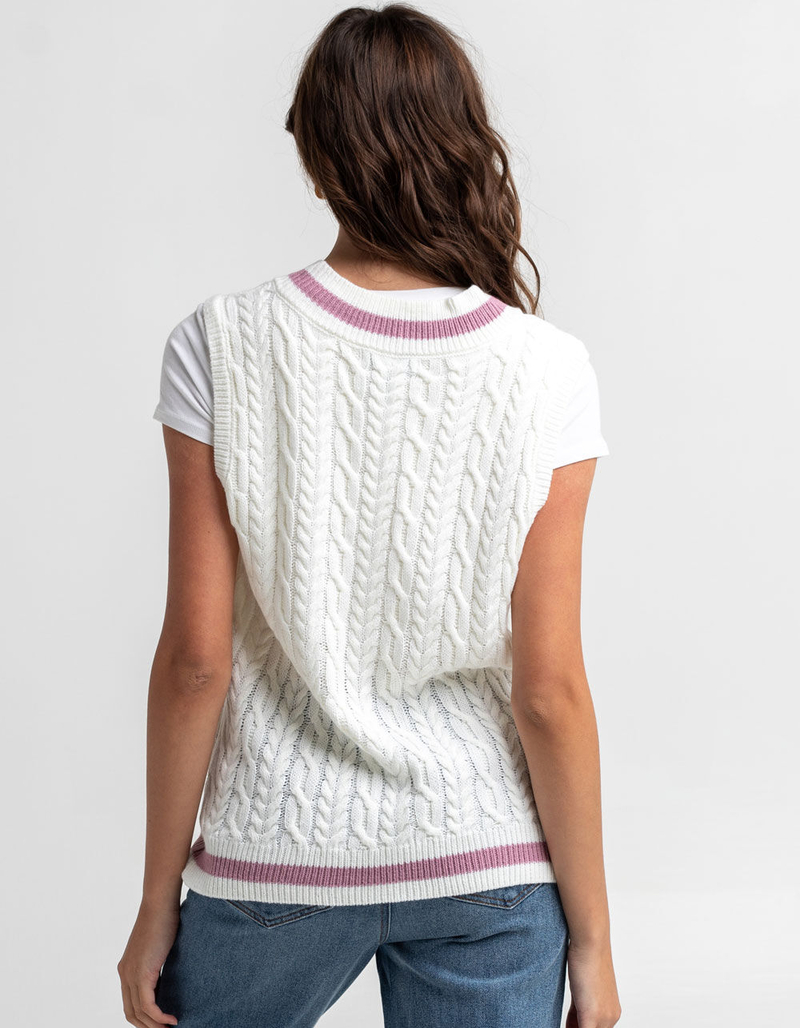 RSQ Womens Tipping Cable Oversize Vest image number 2