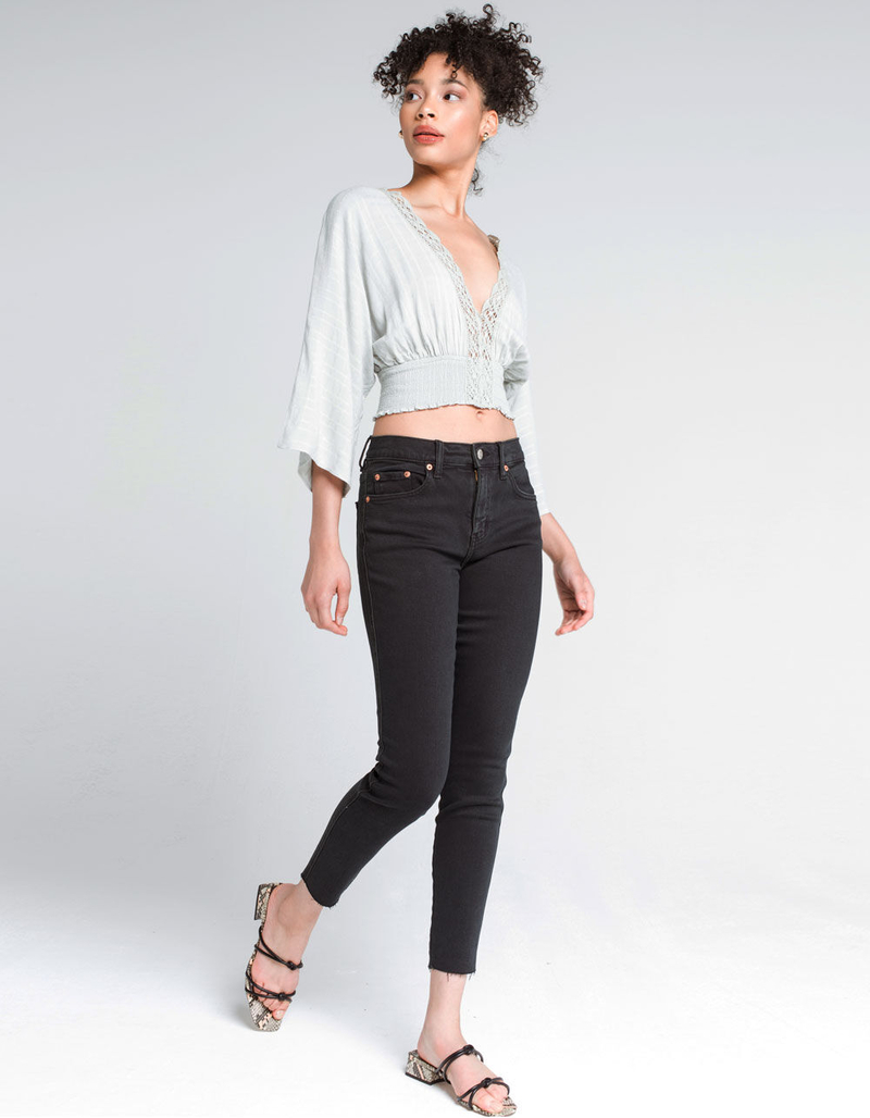 WEST OF MELROSE Saved By The Bell Sleeve Crochet Womens Top image number 3