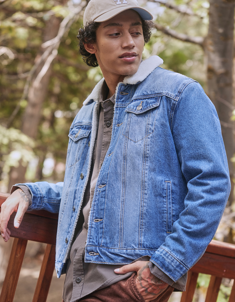 RSQ Mens Sherpa Lined Denim Jacket image number 5