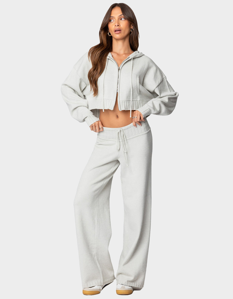 EDIKTED Russell Straight Leg Knit Pants image number 2