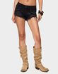 EDIKTED Studded Low Rise Denim Micro Shorts image number 1