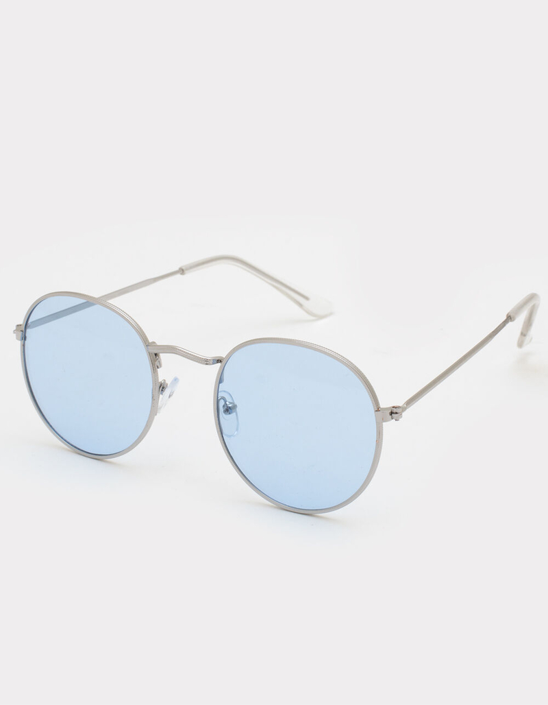 Dreamy Metal Round Blue Sunglasses image number 0