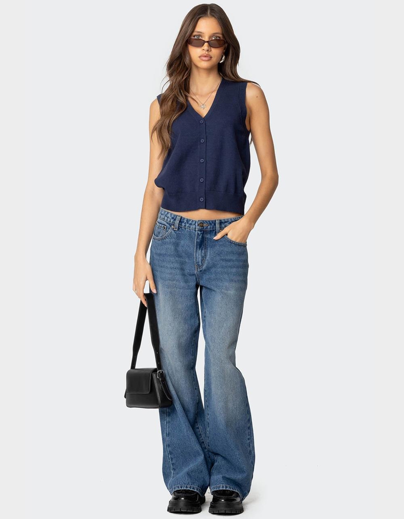 EDIKTED NYC Washed Low Rise Jeans image number 2