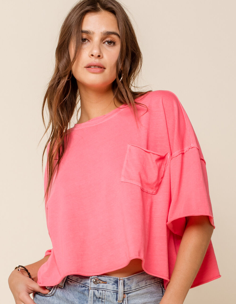 FREE PEOPLE Honey Womens Pink Tee image number 0