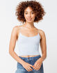 FULL TILT Stripe Seamless Periwinkle Womens Crop Cami image number 1