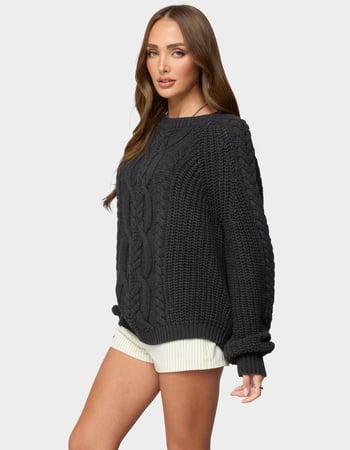 EDIKTED Lira Chunky Cable Knit Sweater Alternative Image