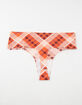 FULL TILT Plaid Laser Cut Thong image number 2