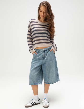 FULL TILT Rugby Stripe Womens Mesh Sweater Alternative Image