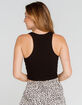 BOZZOLO Ribbed V-Neck Womens Black Tank image number 3