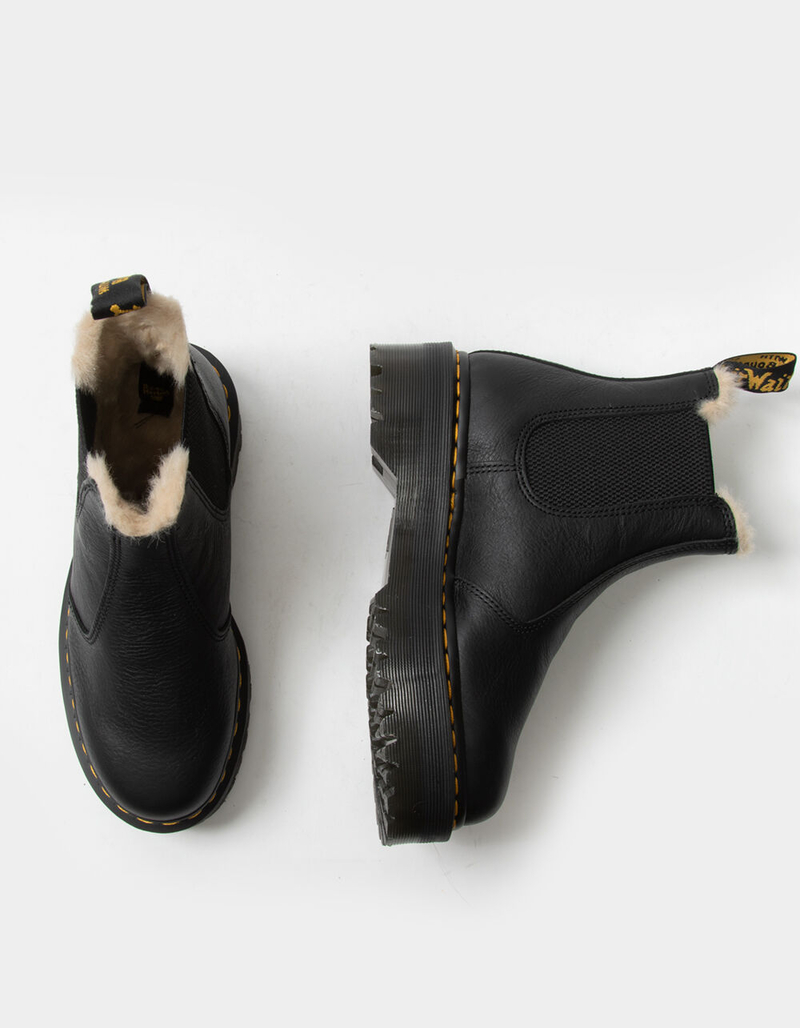 DR. MARTENS 2976 Quad Fur Womens Platform Chelsea Boots image number 4