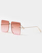 BLUE CROWN Retro Square Rimless Sunglasses image number 1