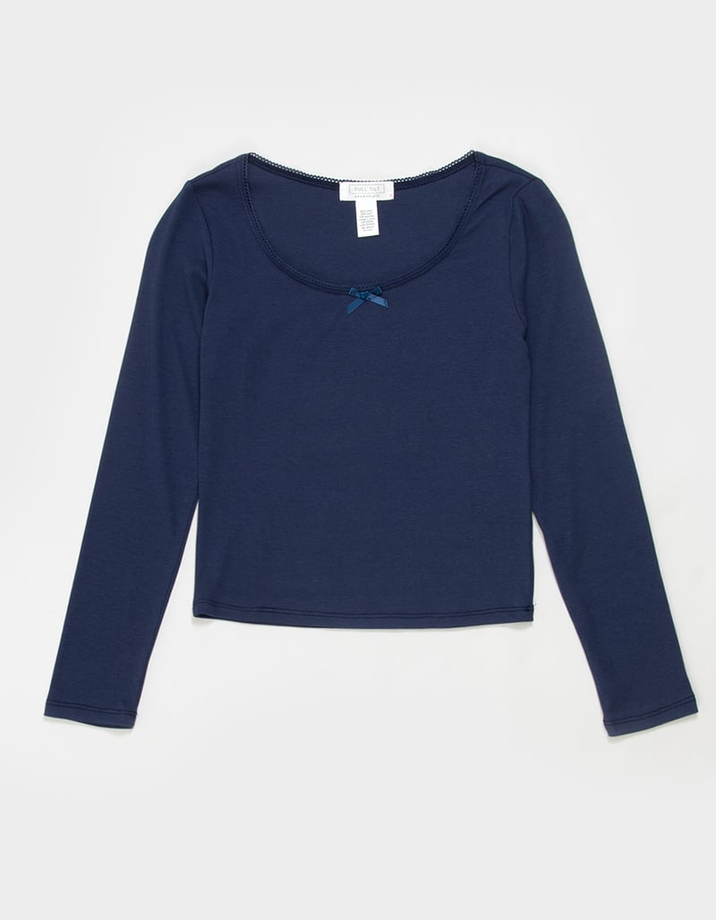 FULL TILT Bow Trim Girls Long Sleeve Tee image number 0