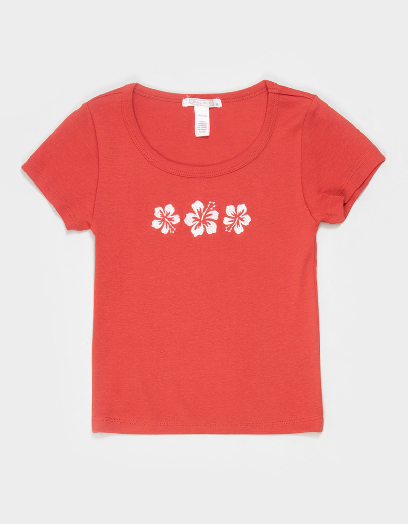 FULL TILT Embroidery Flower Girls Tee image number 0