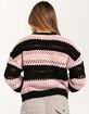 FULL TILT Open Knit Stripe Womens Pullover Sweater image number 4