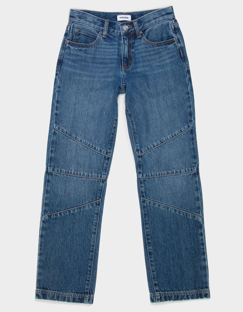 RSQ Girls Mid Rise Knee Seam Baggy Jeans