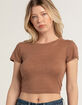 BOZZOLO Womens Rib Baby Tee image number 1