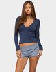 EDIKTED Doron V-Neck Long Sleeve Top image number 1