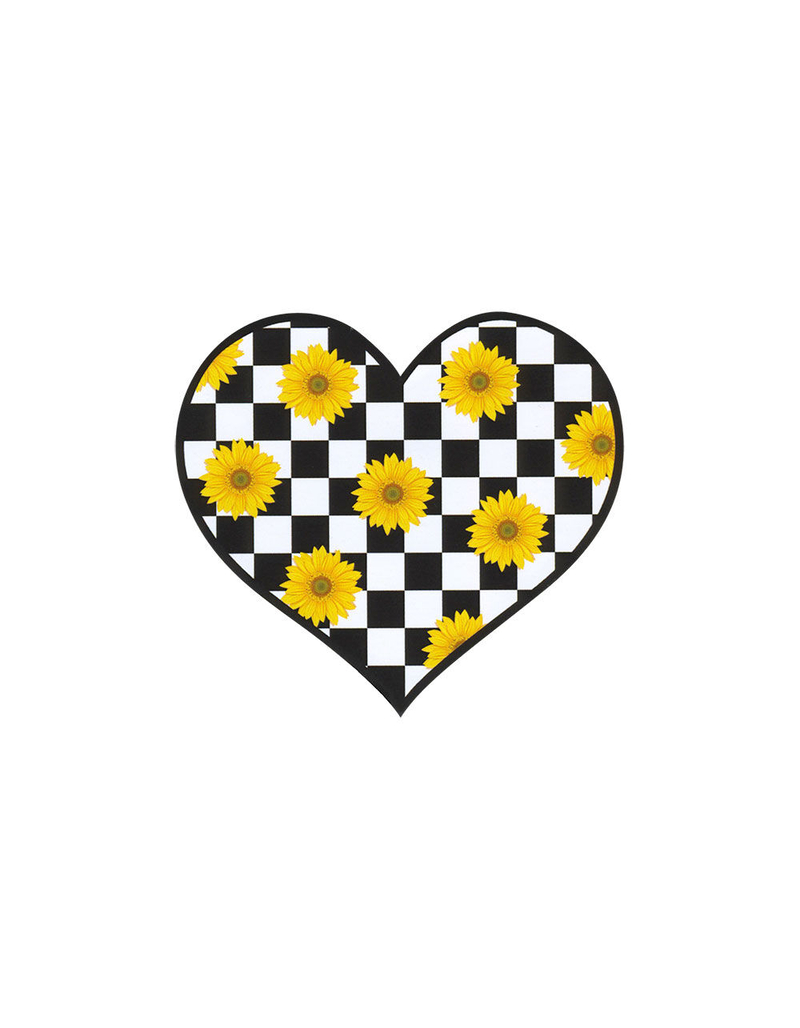 Checkered Heart Flower Sticker image number 0