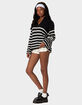 EDIKTED Oversized Quarter Zip Striped Womens Sweater image number 3