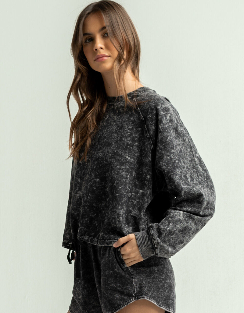 RD STYLE Eco Cinch Waist Womens Black  Sweatshirt image number 1