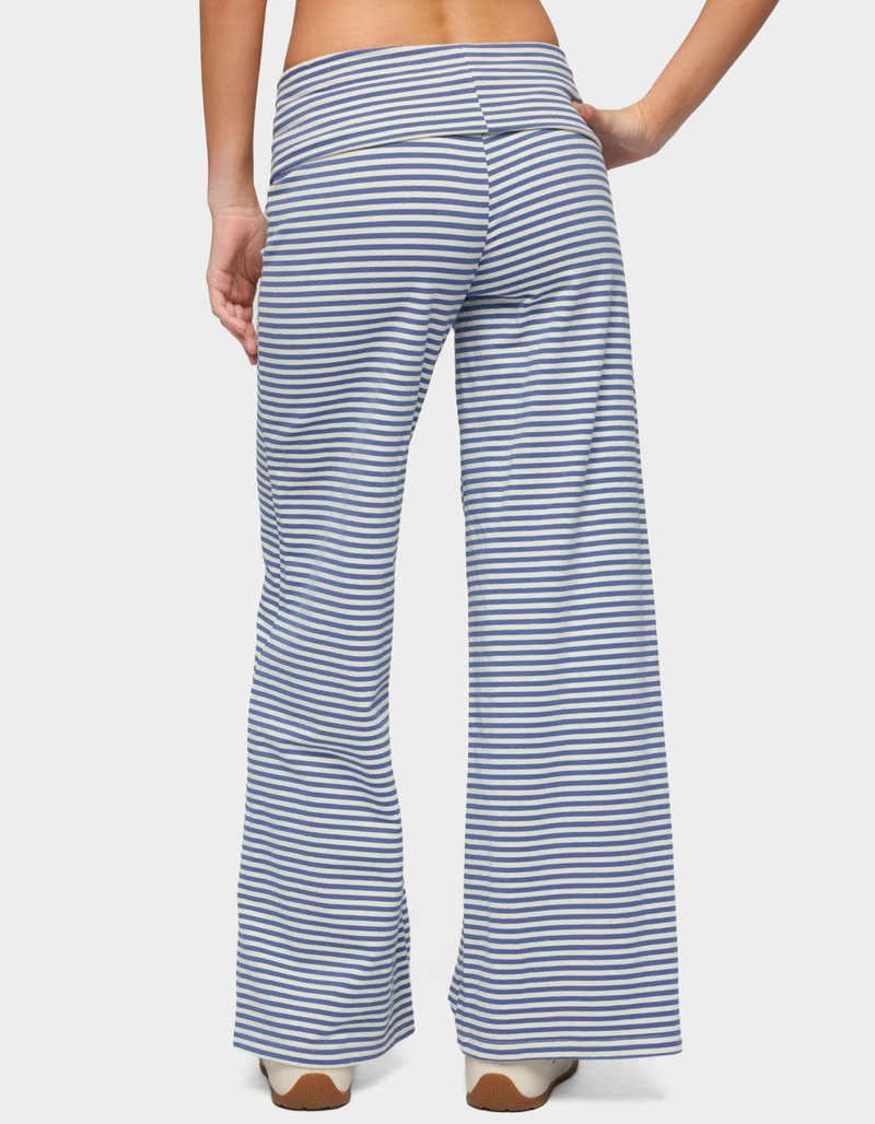 EDIKTED Petite Lilah Striped Fold Over Pants image number 2