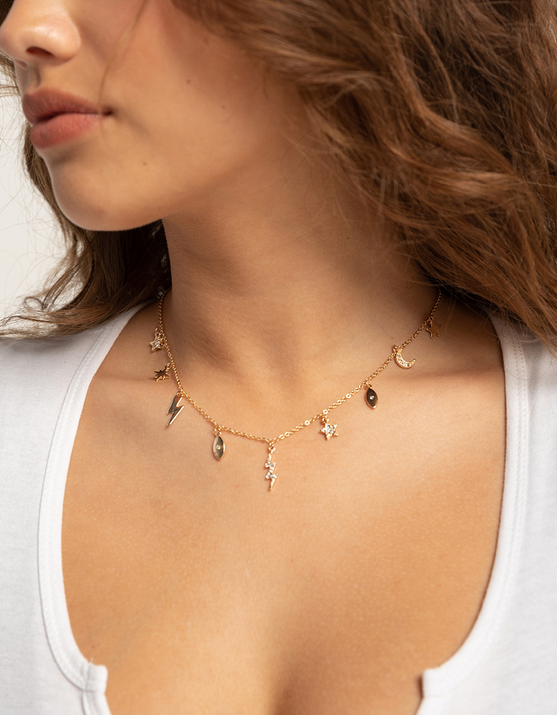 FULL TILT Star & Moon Charm Necklace image number 3