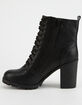 SODA Malia Black Womens Heeled Combat Boots image number 3