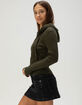 MADDEN GIRL Womens Cable Zip-Up Hoodie image number 3